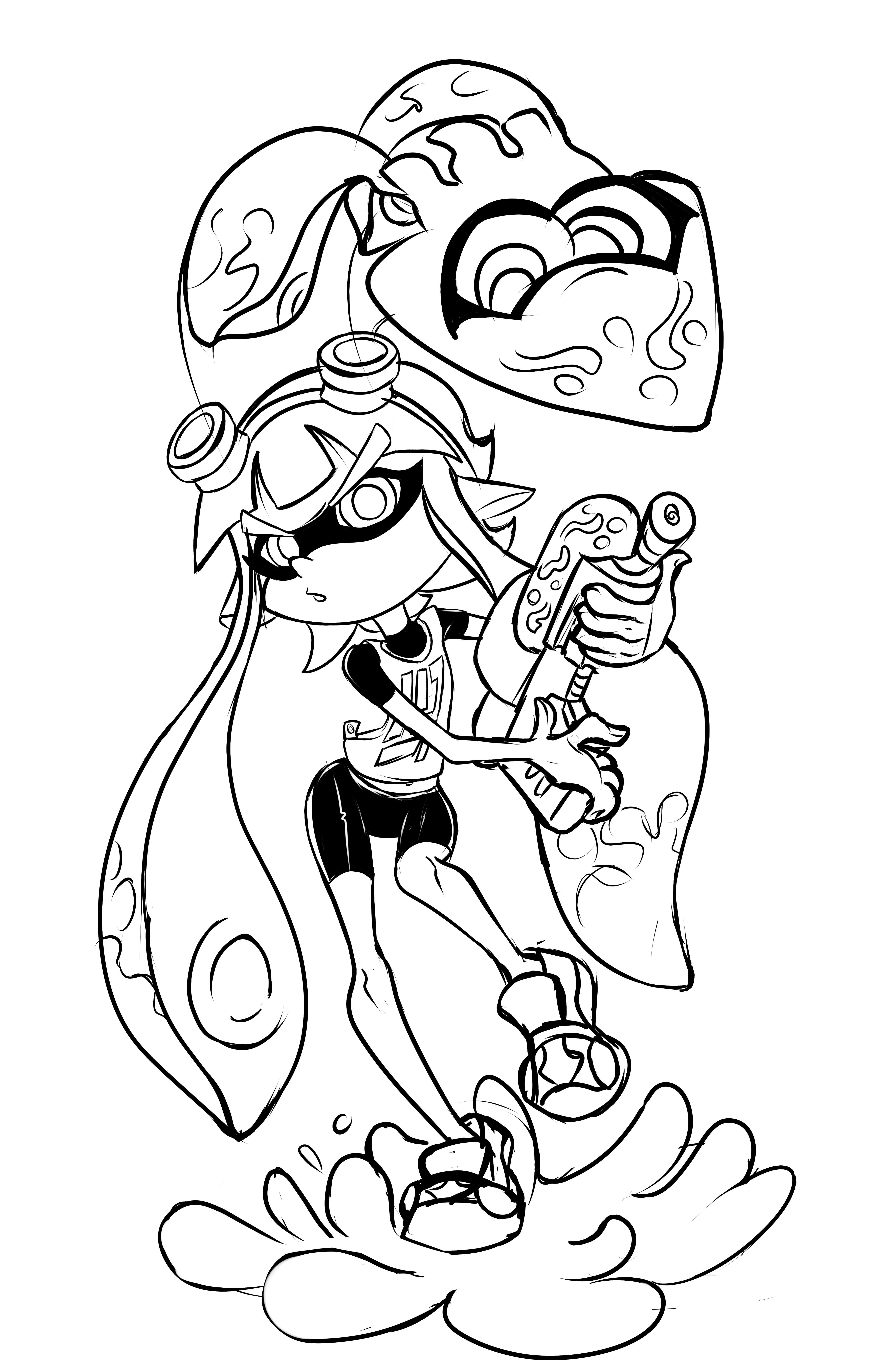 Splatoon Coloring Pages For Boys
 inkling girl Splatoon