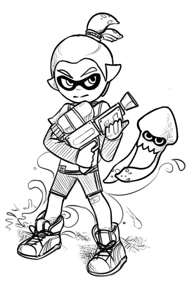 Splatoon Coloring Pages For Boys
 Splatoon Sheet Black And White Coloring Pages