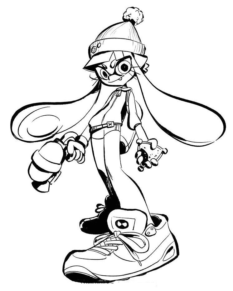 Splatoon Coloring Pages For Boys
 Splatoon 2 Coloring Sheet