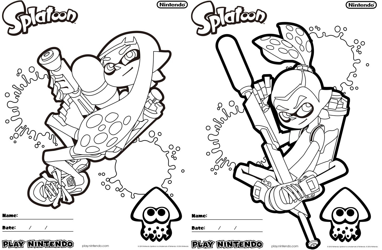 Splatoon Coloring Pages For Boys
 Splatoon Printable Coloring Pages Play Nintendo