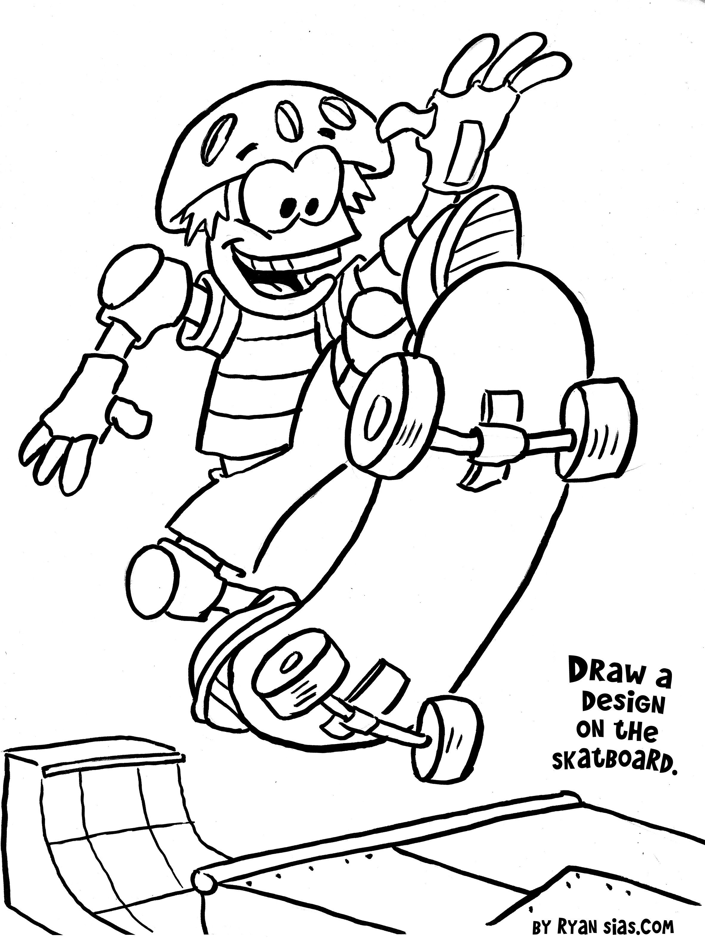 Sports Coloring Pages Printable
 Free Printable Sports Coloring Pages Skateboard