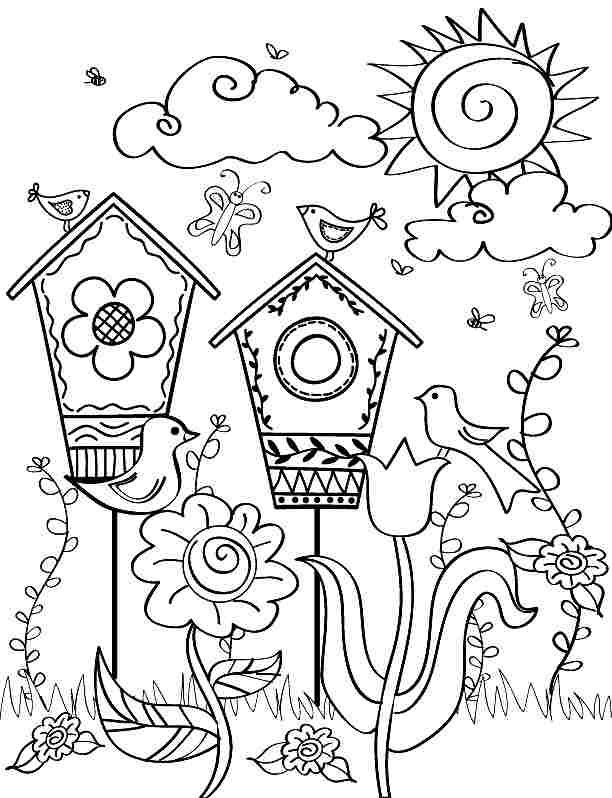 Spring Coloring Pages Boys
 Printable Free Spring Season Coloring Sheets For Kids