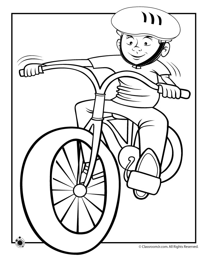 Spring Coloring Pages Boys
 Spring Coloring Pages Boy Riding Bike Page Classroom Jr
