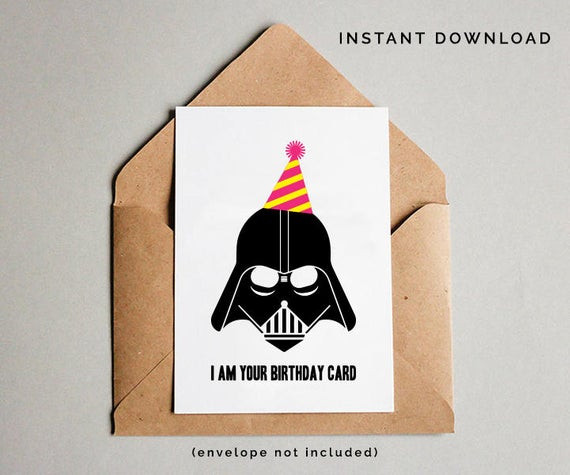 Star Wars Birthday Card Printable Free
 Star Wars Birthday Card Darth Vader Birthday Card Star Wars