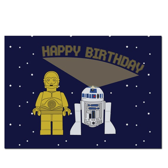 Star Wars Birthday Card Printable Free
 C3PO R2D2 Lego Star Wars Birthday Card