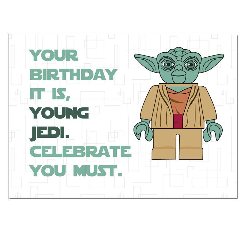 Star Wars Birthday Card Printable Free
 Lego Star Wars Yoda Birthday Card by designedbywink on