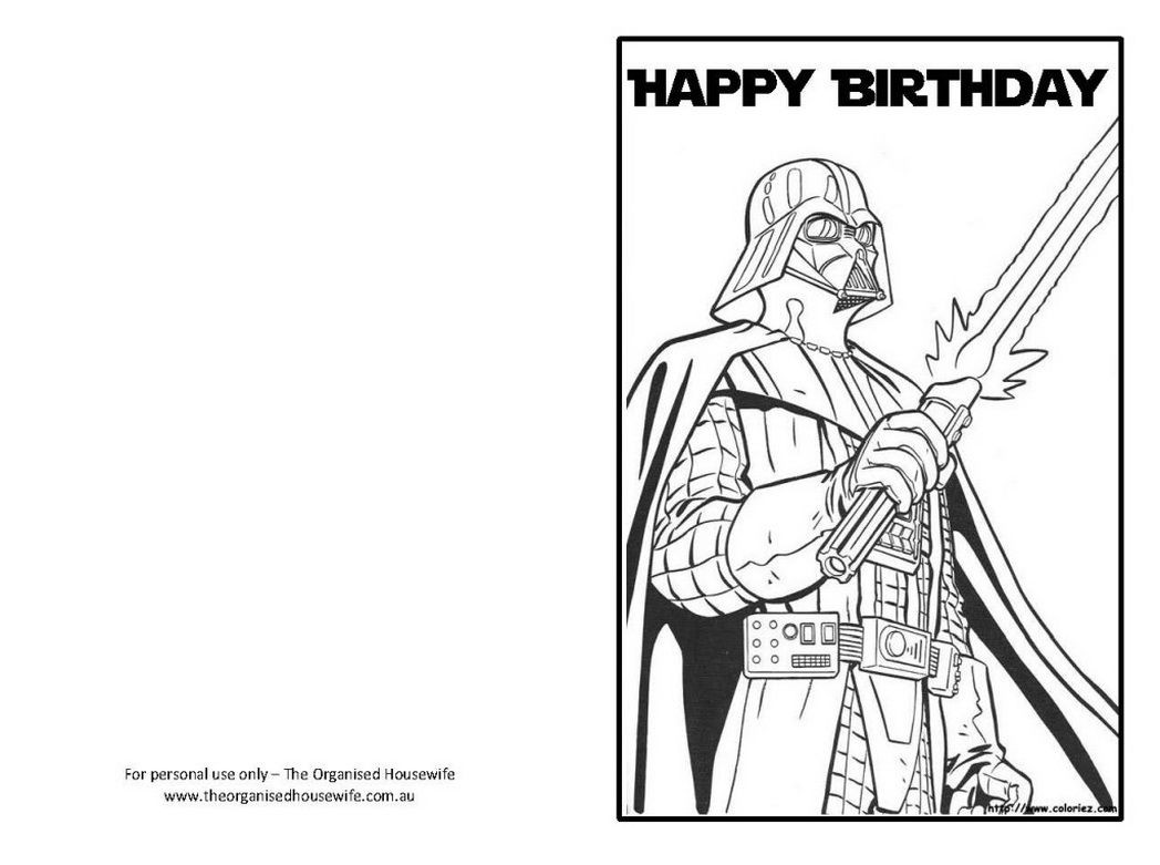 Star Wars Birthday Card Printable Free
 Star Wars Happy Birthday Card Coloring Pages