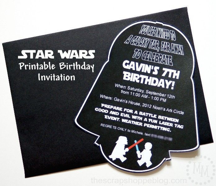 Star Wars Birthday Party Invitation
 Star Wars Darth Vader PRINTABLE Birthday Invitation