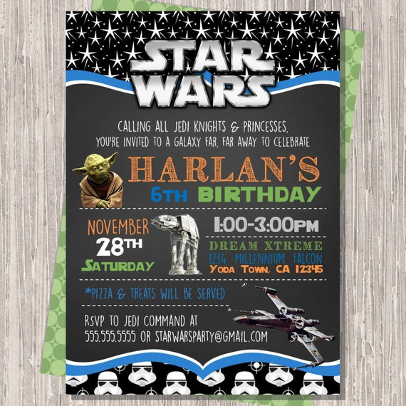 Star Wars Birthday Party Invitation
 Star Wars Invitation Star Wars Birthday Invitation Star Wars