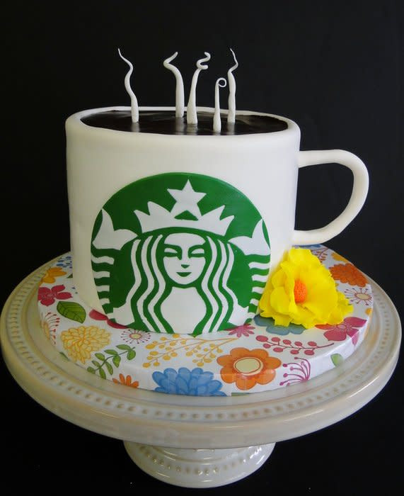 Starbucks Birthday Cake
 Starbucks Mug Cake by Connie Adkins CakesDecor