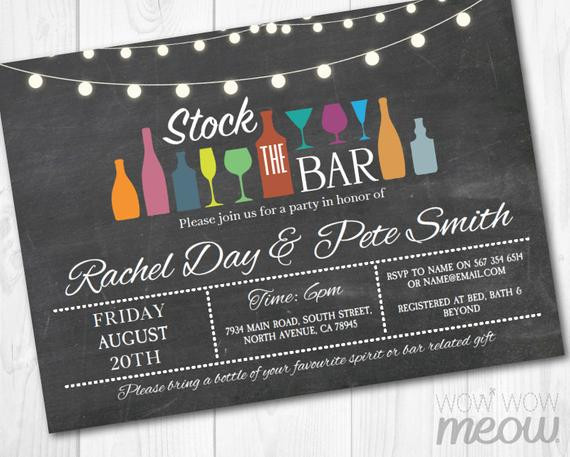 Stock The Bar Engagement Party Ideas
 Stock The Bar Invitations Engagement Party Couples Shower