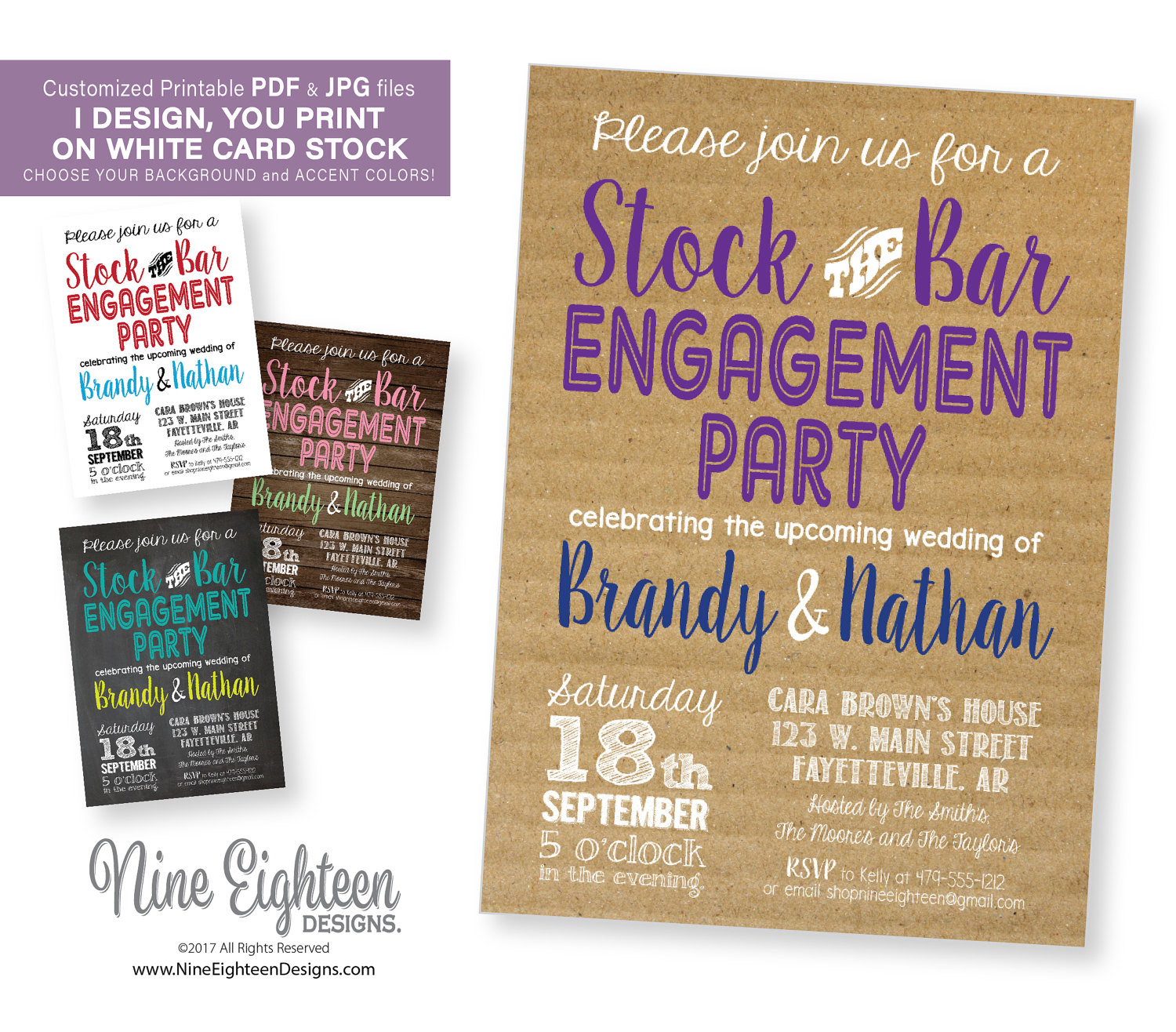 Stock The Bar Engagement Party Ideas
 Engagement Party INVITATION Stock the Bar Party Customized