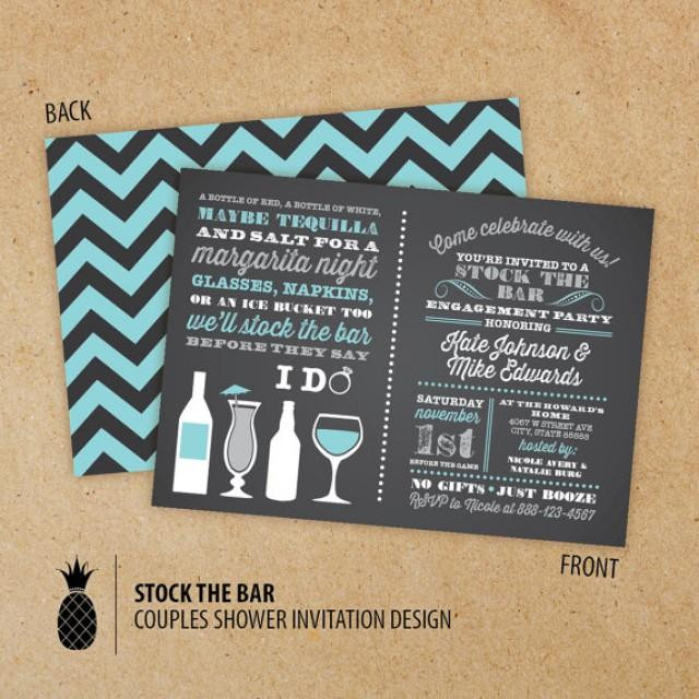 Stock The Bar Engagement Party Ideas
 Stock The Bar Couples Engagement Party Invitations