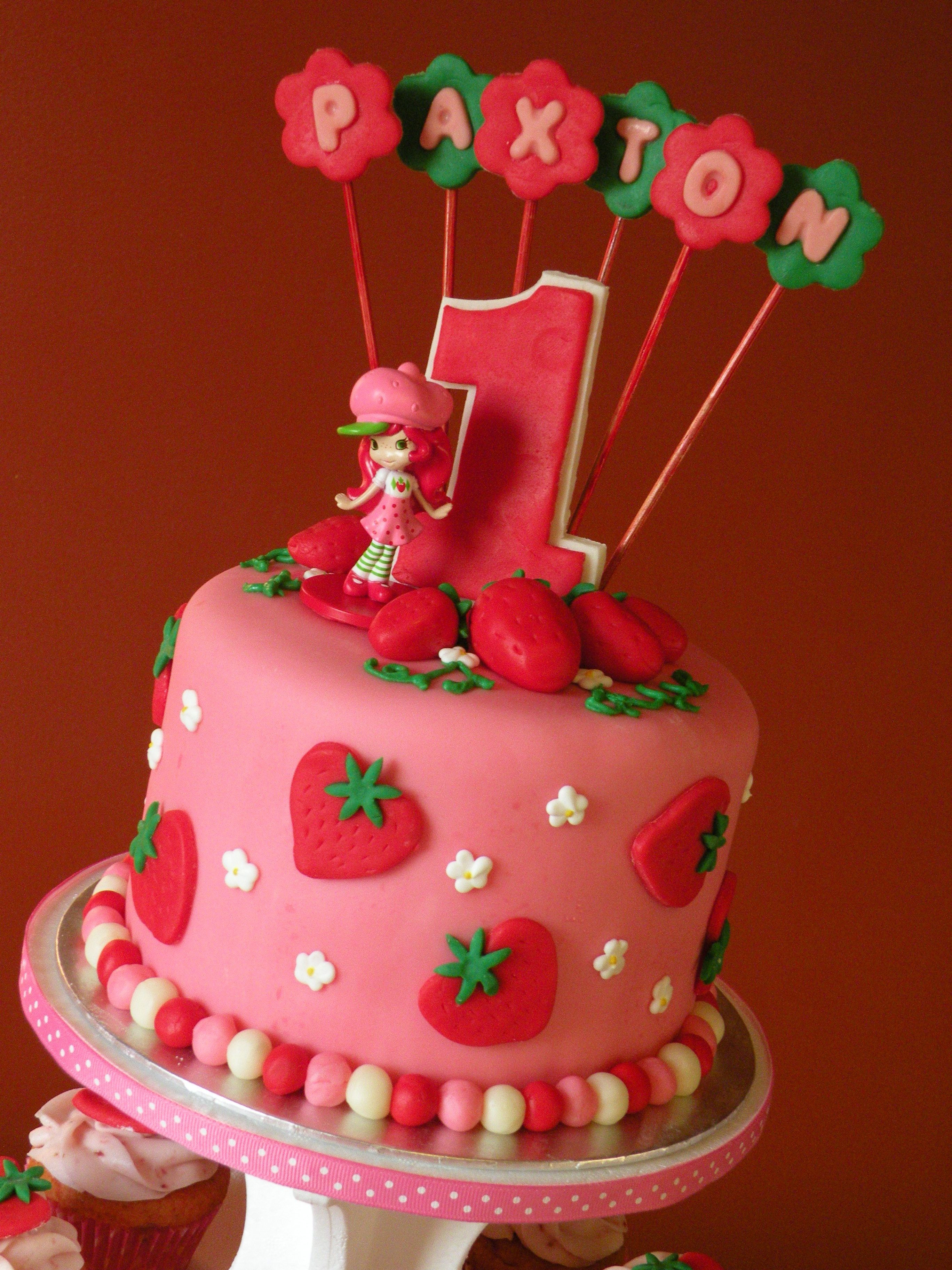 Strawberry Birthday Cake Ideas
 Strawberry Shortcake 1st birthday cake & cupcakes