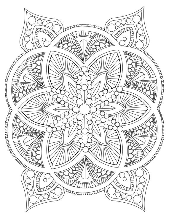 Stress Relief Coloring Pages For Adults
 Abstract Mandala Coloring Page for Adults Digital Download