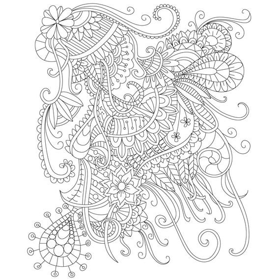 Stress Relief Coloring Pages For Adults
 Adult Coloring Page of Abstract Doodle Drawing for Stress