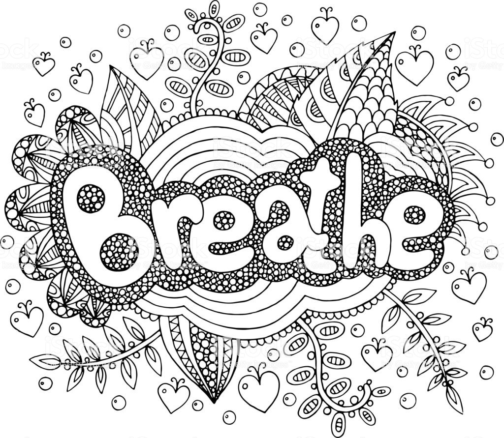 Stress Relief Coloring Pages For Boys
 Ilustración de Página Para Adultos Con Mandala Y Respirar