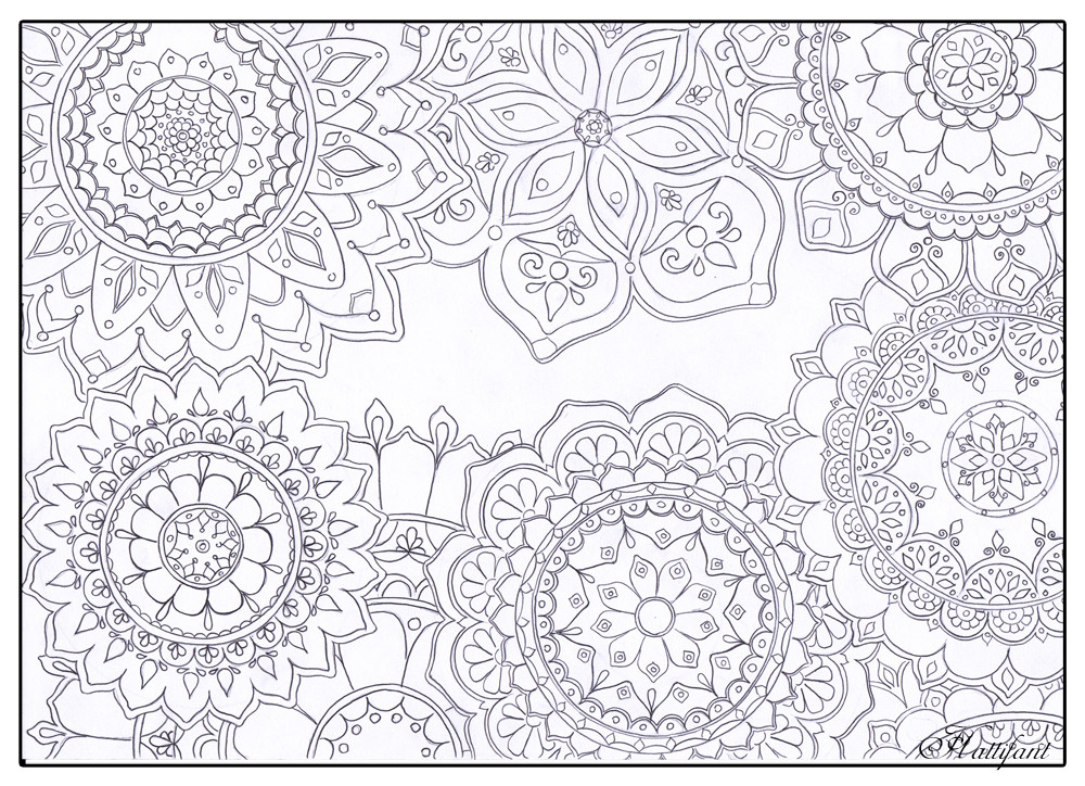 Stress Relief Coloring Pages
 Stress Relief Mandala Flowers Hattifant