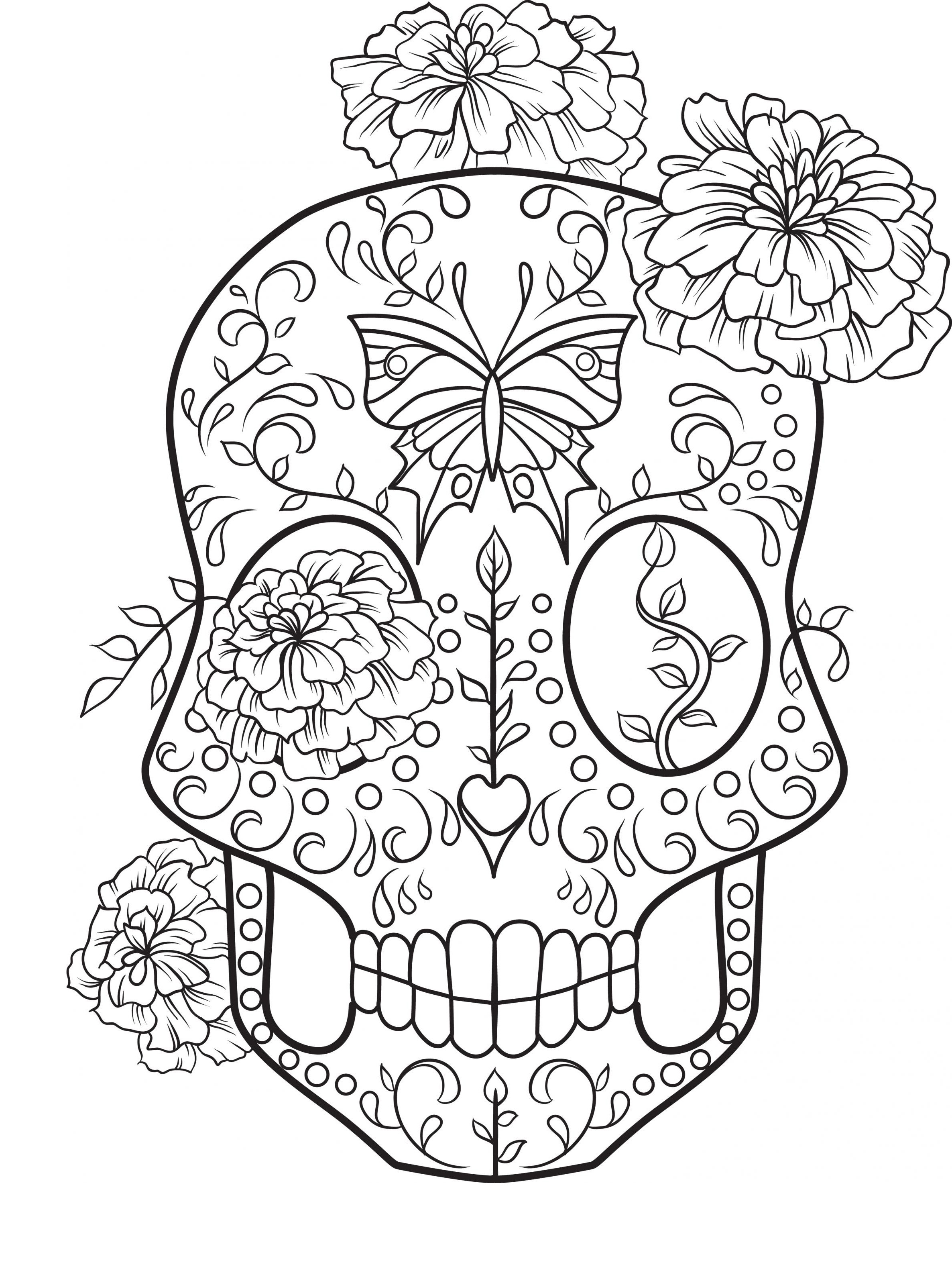 Sugar Skulls Coloring Pages
 Sugar Skull Coloring Page Coloring Home