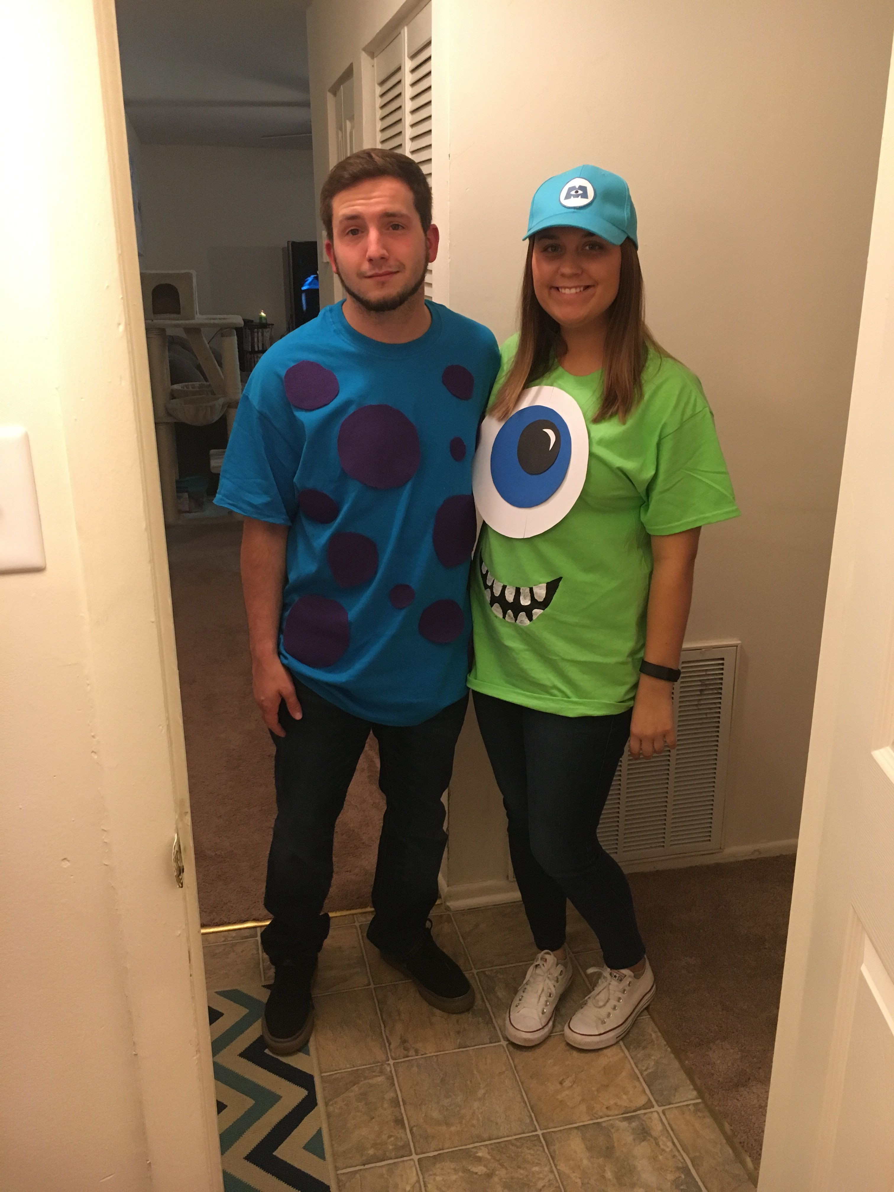 Sully DIY Costume
 Easy DIY couples halloween costume of Mike and Sully from