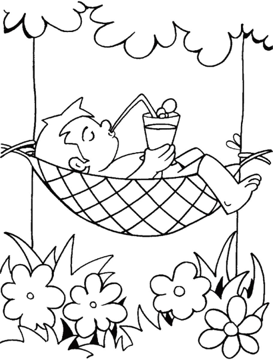 Summer Coloring Pages To Print
 Summer Holiday Coloring Pages