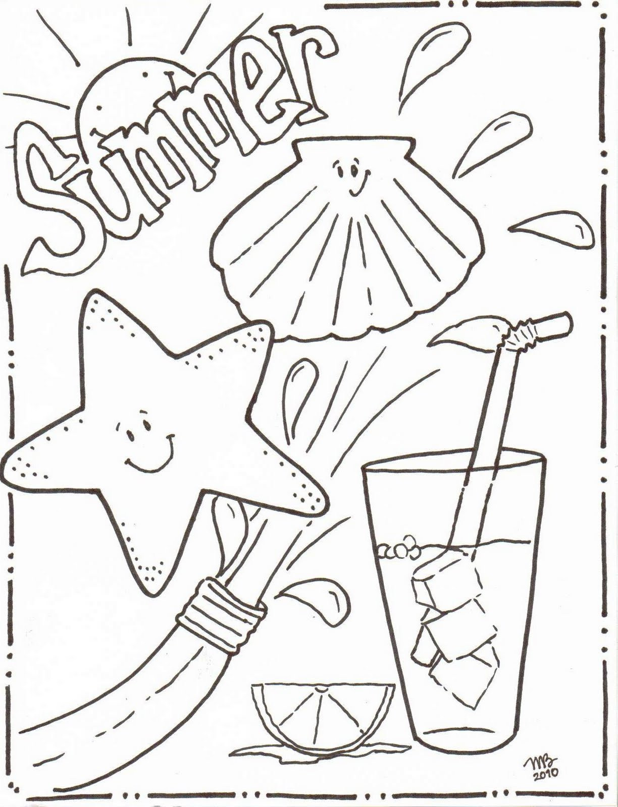 Summer Coloring Pages To Print
 Michelle Kemper Brownlow Summer Coloring Pages Original