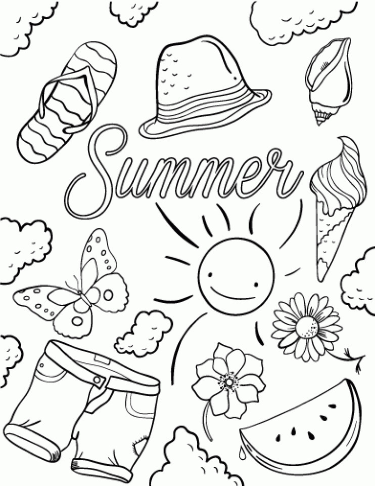 Summer Coloring Pages To Print
 20 Free Printable Summer Coloring Pages