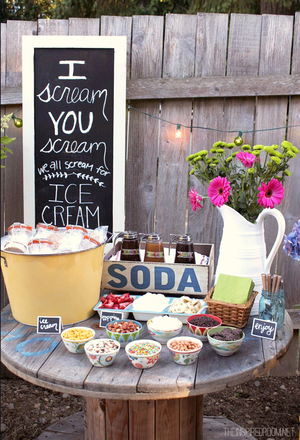 Summer Party Decorating Ideas
 Backyard Ice Cream Party Summer Fun The Inspired Room