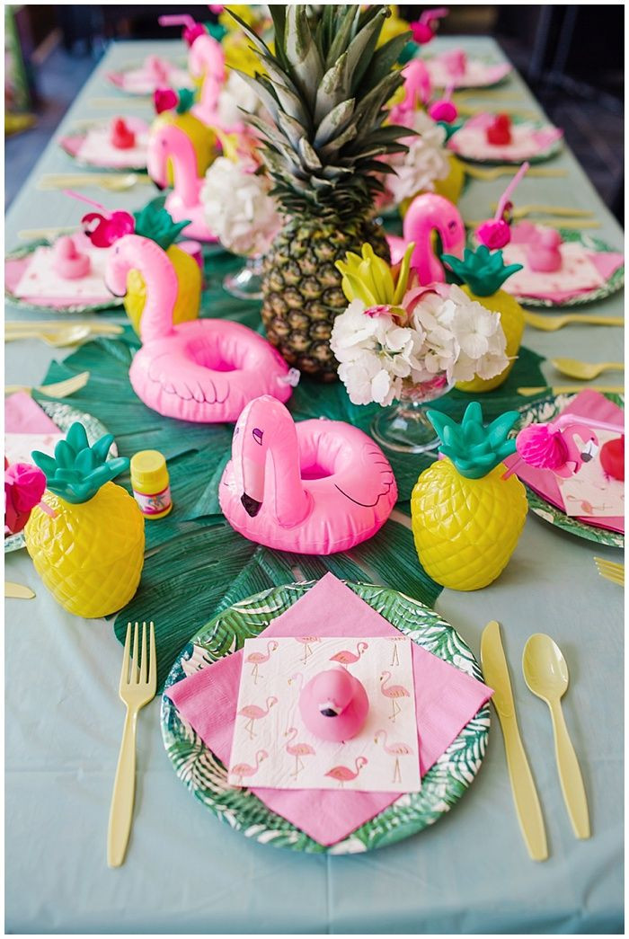 Summer Party Ideas For Adults
 Little girl s flamingo and pineapple backyard 1st birthday