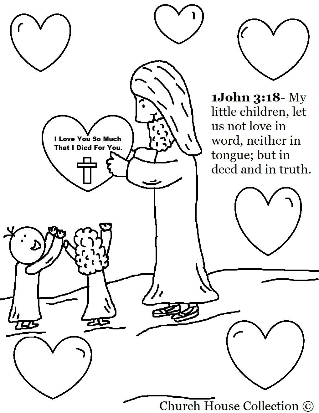 Sunday School Coloring Pages For Toddlers
 Church House Collection Blog "Jesus With Heart" Valentine
