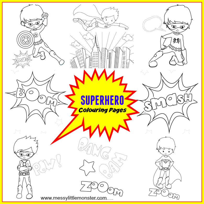 Superheroes Coloring Pages Printables
 Free Printable Superhero Colouring Pages Messy Little