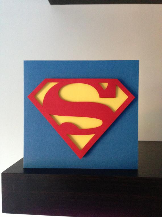 Superman Birthday Card
 Superman inspired Handmade Card