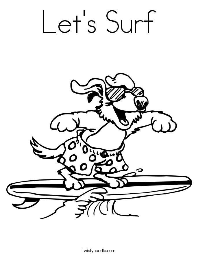 Surfing Coloring Pages
 Let s Surf Coloring Page Twisty Noodle