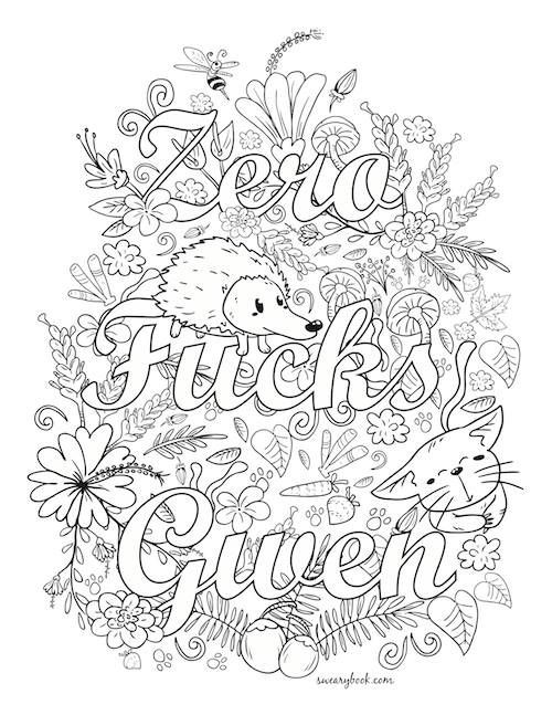 Swear Word Adult Coloring Pages
 Swear Words