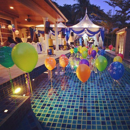 Sweet 16 Pool Party Ideas
 My daughter would love this r enough balloons