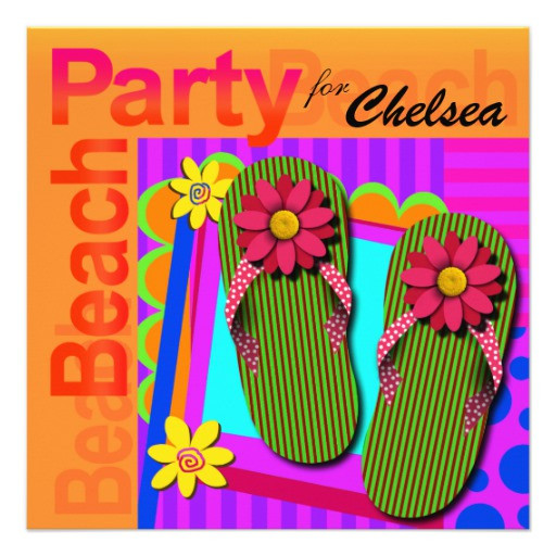 Sweet 16 Summer Party Ideas
 Sweet Sixteen Summer Fun Flip Flops Beach Party Custom