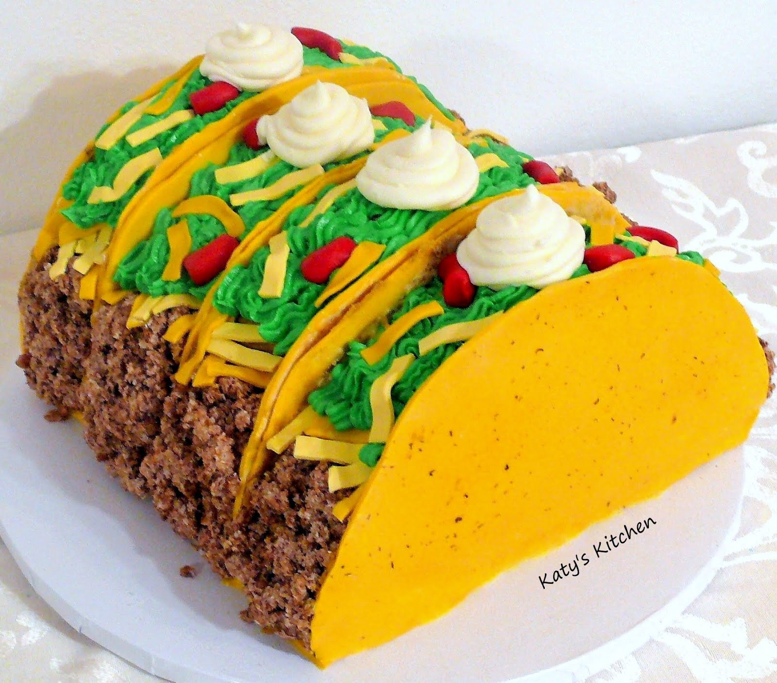 Taco Birthday Cake
 Katy s Kitchen Cinco de Mayo Taco Birthday Cake