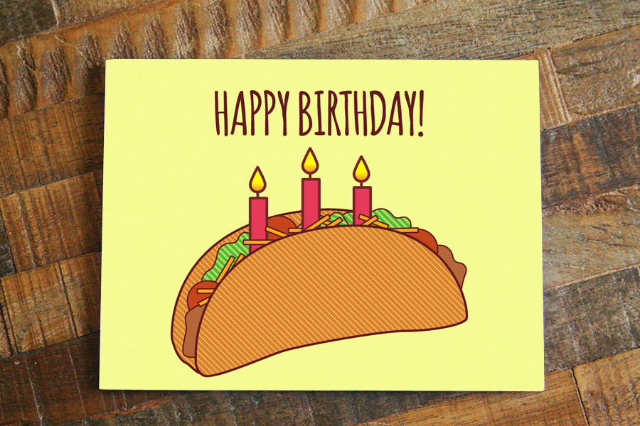 taco birthday card happy birthday funny. 