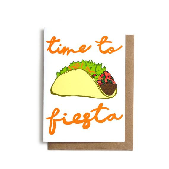 Taco Birthday Card
 Time to Fiesta Card Cute Congrats Card Funny Taco Card