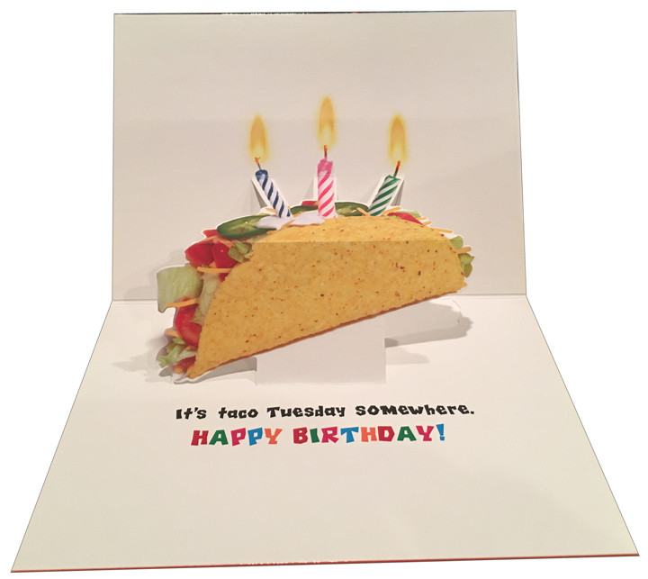 Taco Birthday Card
 Otter Eats Tacos Pop Up Stand Out Funny Birthday Card by