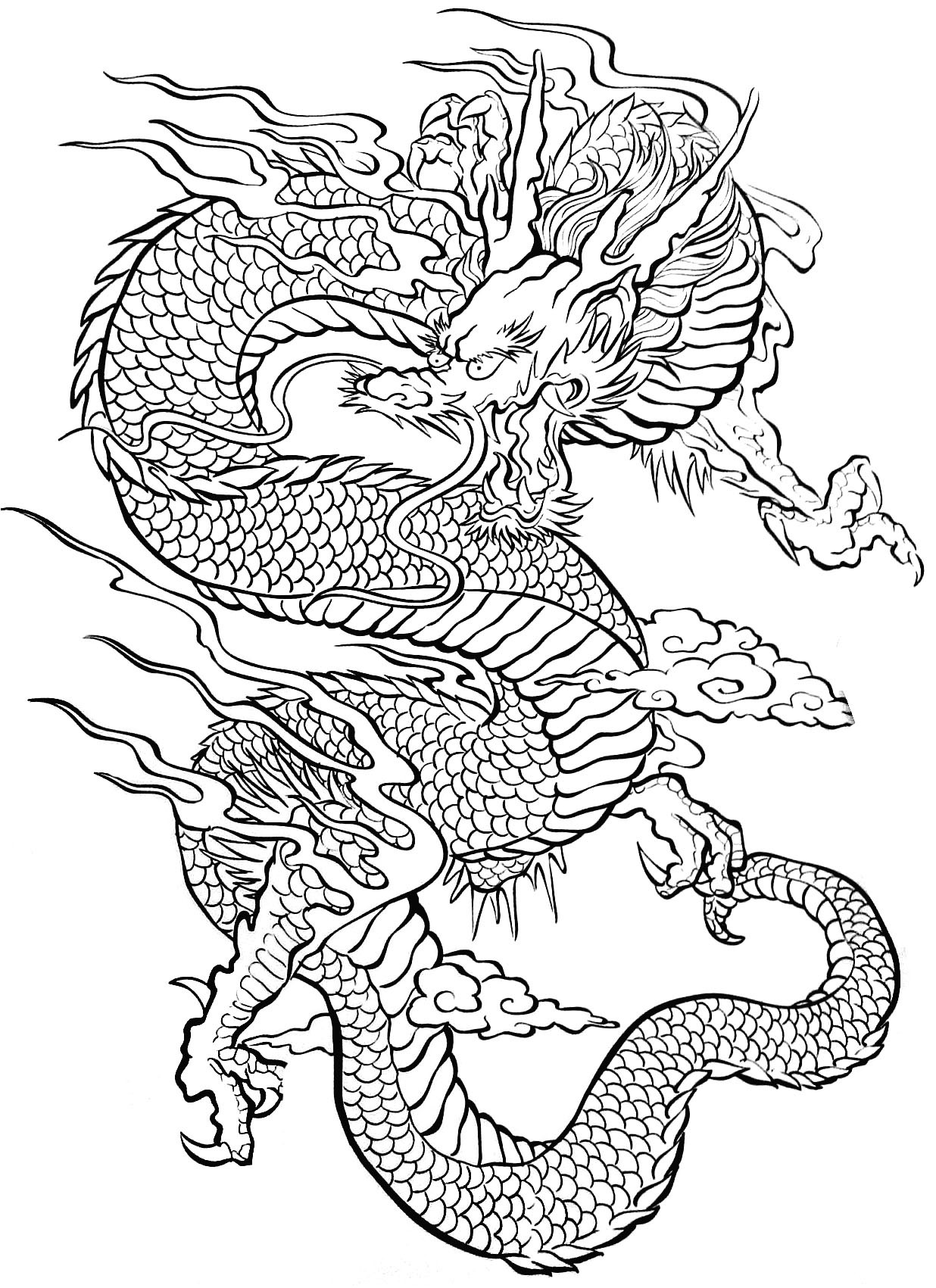 Tattoo Coloring Pages Printable
 Tattoo dragon Tattoos Adult Coloring Pages