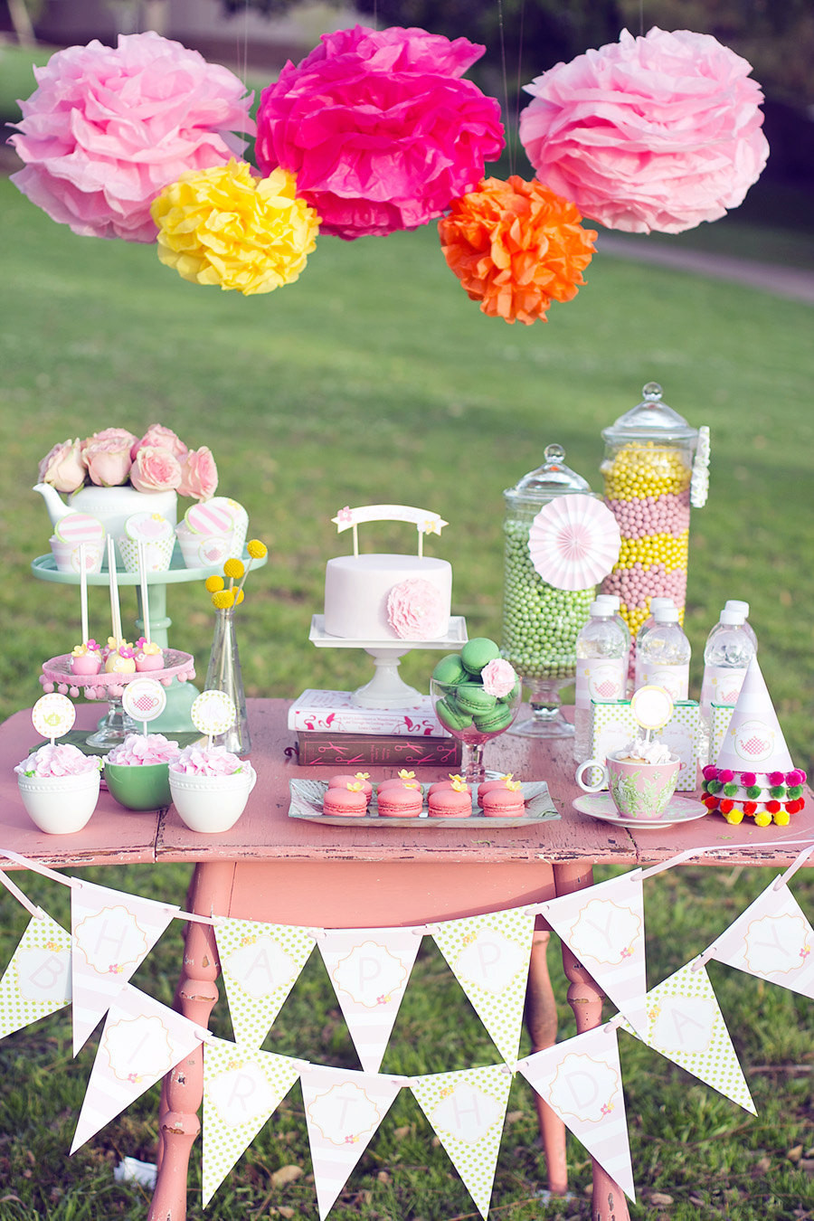 Tea Party Birthday Decorations
 Printable Garden Tea Party Package Featured on Hostess with