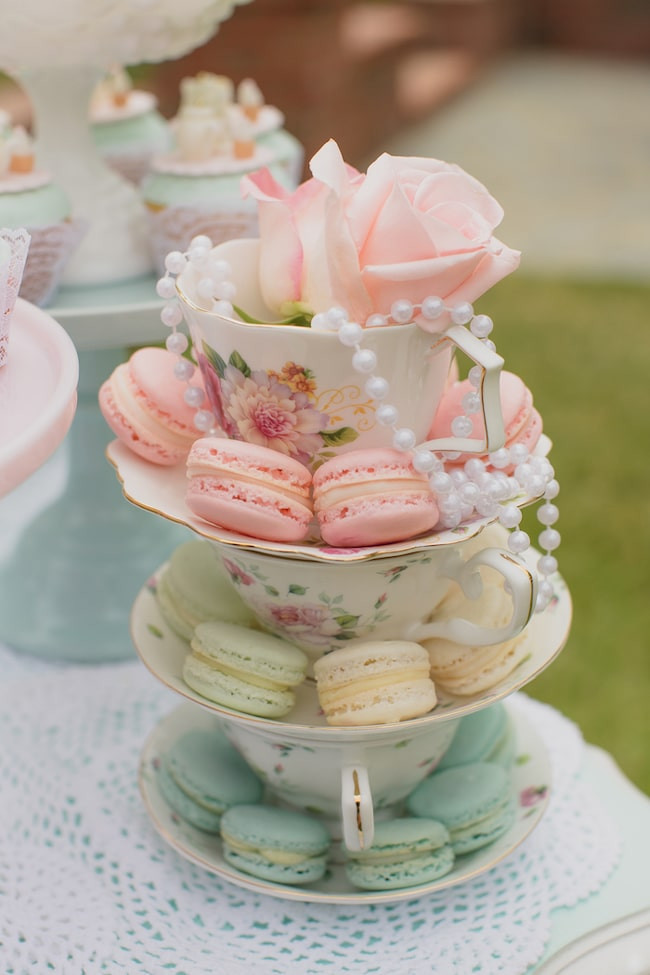Tea Party Birthday Decorations
 Mint and Pink Vintage Tea Party Pretty My Party