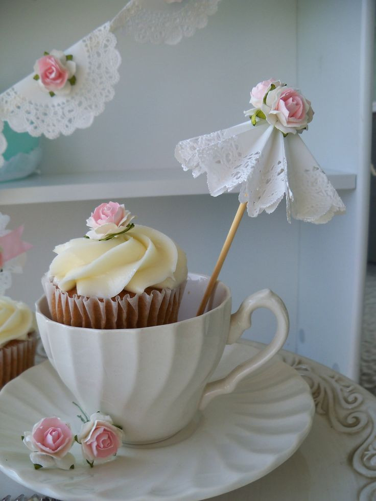 Tea Party Cupcake Ideas
 Birthday Decoration Mother s Day Three Parasol Cupcake