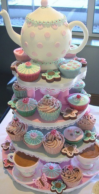 Tea Party Cupcake Ideas
 Tea Party & Cupcakes Party Ideas