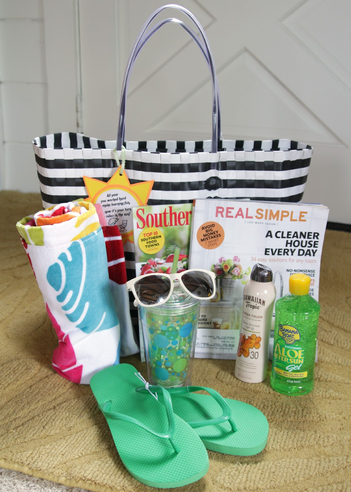 Teacher Gift Baskets Ideas
 Fun in the sun Summer Relaxation kit with free printable