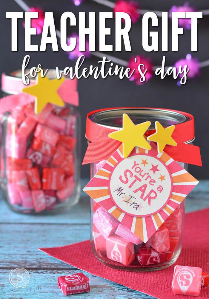 Teacher Valentine Gift Ideas
 Starburst Valentines Day Teacher Gift Idea A fun and cute