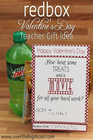 Teacher Valentines Gift Ideas
 Redbox Valentines Teacher Gift Idea Over The Big Moon