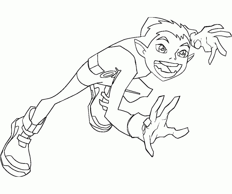 Teen Boys Coloring Pages
 Coloring Pages Beast Boy Teen Titans Go Coloring Home