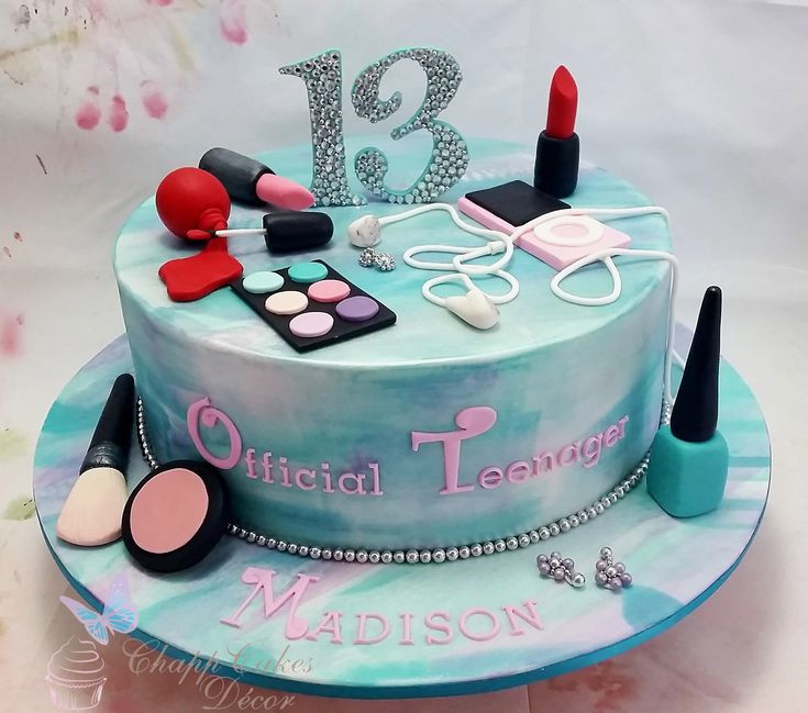 Teenage Birthday Cakes Ideas
 Teenage Birthday Cake 13Th Makeup & Ipod By ChappCakes